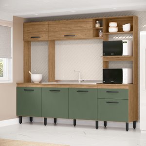 Cozinha Compacta 6 Portas e 1 Gaveta Zoe Espresso Móveis