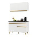 Ver imagem 1 de Armário de Cozinha Compacta 120cm Veneza Multimóveis V3687 Branco/Dourado