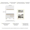 Ver imagem 4 de Armário de Cozinha Compacta 120cm Veneza Multimóveis V3687 Branco/Dourado