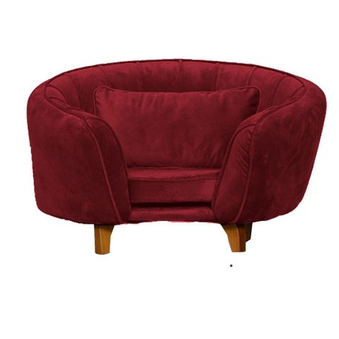 Poltrona Pet Baby Lady Cães e Gatos Confortável Apartamento Luxo Veludo Vermelho