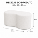 Ver imagem 6 de Puff Orgânico Feijão 80cm para Sala e Quarto Bouclé Branco
