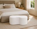 Ver imagem 5 de Puff Orgânico Feijão 80cm para Sala e Quarto Bouclé Branco