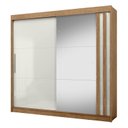 Ver imagem 4 de Guarda-Roupa Casal 2 Portas de Correr 4 Gavetas com Espelho Toquio Espresso Móveis Branco/Freijó/Off White
