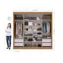 Ver imagem 6 de Guarda-Roupa Casal 2 Portas de Correr 4 Gavetas com Espelho Toquio Espresso Móveis Branco/Freijó/Off White
