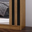 Ver imagem 7 de Guarda-Roupa Casal 2 Portas de Correr 4 Gavetas com Espelho Toquio Preto/Freijó/Nero