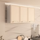 Ver imagem 1 de Armário Aéreo 120cm 3 Portas Amara Branco Creme Politorno Móveis