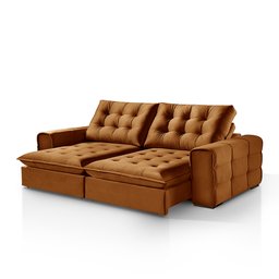 Sofá Retrátil e Reclinável Galliano 1,80m Veludo Terracota - Fortbello Estofados - 3