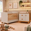Ver imagem 1 de Quarto de Bebê Completo Apolo | Berço 2 em 1, Cômoda Sapateira 100% MDF