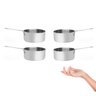 Panela Mini Aço Inox 500ml Entrada Molho Couvert Buffet 4un - 1