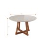 Conjunto Mesa Redonda com Vidro Madeira Maciça com 6 Cadeiras Anna Sala de Jantar 136x136cm - 3