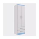 Ver imagem 3 de Guarda-roupa Infantil 2 Portas 2 Gavetas Atalaia - Branco / Azul Branco / Azul