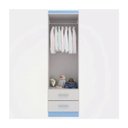 Ver imagem 2 de Guarda-roupa Infantil 2 Portas 2 Gavetas Atalaia - Branco / Azul Branco / Azul
