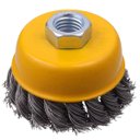 Ver imagem 1 de Escova de Aço Tipo Copo Cônica Circular Trançada Torcida 64mm | Fertak