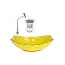 Ver imagem 1 de Kit Cuba de Vidro + Torneira para Lavatório Oval Chanfrada 46cm