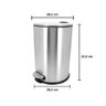 Lixeira 20 Litros Aço Inox com Pedal Cesto Removível Mimo - 3