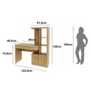 Ver imagem 3 de Escrivaninha Infantil 122,5x138x46, Lucca 1 Gaveta 122,5cm Amendoa