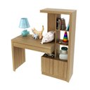 Ver imagem 2 de Escrivaninha Infantil 122,5x138x46, Lucca 1 Gaveta 122,5cm Amendoa