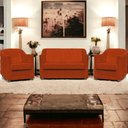 Ver imagem 2 de Kit Namoradeira Decorativa + 4 Poltronas para Sala Manicure Recepção Consultório Mila Suede