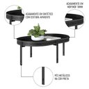 Ver imagem 3 de Mesa de Centro Para Sala Estilo Industrial Ville L06 Preto - Mpozenato