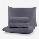 Ver imagem 1 de Roupa de Cama Lençol Queen Completo 400 Fios Percal 4 Peças Ponto Palito Anti-pilling com Toque 100%