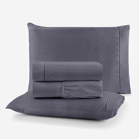 Roupa de Cama Lençol Queen Completo 400 Fios Percal 4 Peças Ponto Palito Anti-pilling com Toque 100%