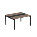 Ver imagem 1 de Estação de Trabalho Mesa Plataforma Escritório Dupla para 2 Pessoas com Caixa de Tomada Pdc Marrom/Walnut/Preto