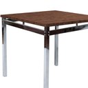 Ver imagem 3 de Mesa Para Sala De Jantar Cromado Tampo Castanho Rústico Riviera Art Panta 90 X 90