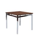 Ver imagem 2 de Mesa Para Sala De Jantar Cromado Tampo Castanho Rústico Riviera Art Panta 90 X 90