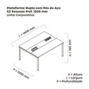 Ver imagem 3 de Estação de Trabalho Mesa Plataforma Escritório Dupla para 2 Pessoas com Caixa de Tomada Pdc Preto/Branco