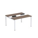 Ver imagem 1 de Estação de Trabalho Mesa Plataforma Escritório Dupla para 2 Pessoas com Caixa de Tomada Pdc Marrom/Walnut/Branco