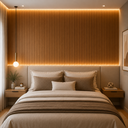 Ver imagem 3 de Ripado para Cabeceira Painel Quarto Decorado Modular Parede - Freijo