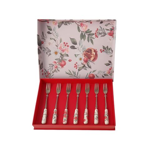 Conjunto com 7 Peças Talher Estampa para Bolo Natalino Tuut