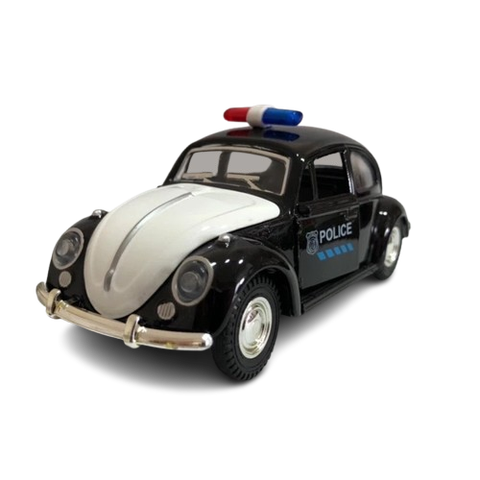 Super Carrinho Fusca Ferro Fricção Metal Miniatura Policia