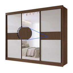 Guarda-roupa Casal Mdf com Espelho 3 Portas 6 Gavetas Miami - 13