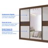 Guarda-roupa Casal Mdf com Espelho 3 Portas 6 Gavetas Miami - 10