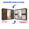 Guarda-roupa Casal Mdf com Espelho 3 Portas 6 Gavetas Miami - 6