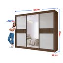 Ver imagem 4 de Guarda-roupa Casal Mdf com Espelho 3 Portas 6 Gavetas Miami