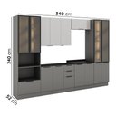 Ver imagem 3 de Cozinha Lumina Completa 3,40m x 2,40m 1 Torre Quente 1 Paneleiro com Vidros Fumê 4 Gavetas e Balcã