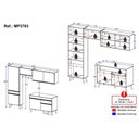 Ver imagem 3 de Armário Cozinha Modulada Compacta 252cm com Balcão Veneza Multimóveis Mp3763 Preto/dourado