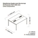 Ver imagem 3 de Estação de Trabalho Mesa Plataforma Escritório Dupla para 2 Pessoas com Caixa de Tomada Pdc Marrom/Walnut/Grafito