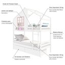 Ver imagem 3 de Beliche Casinha com Janela e 02 Gavetas Madeira Maciça Branco/ Rosa Housin