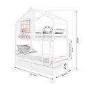 Ver imagem 4 de Beliche Casinha com Janela e 02 Gavetas Madeira Maciça Branco/ Rosa Housin
