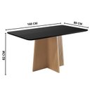 Ver imagem 3 de Sala Jantar Isa 160cm Vidro 6 Cadeiras Elegance Preto/Mel