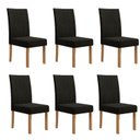 Ver mais imagens de Sala Jantar Isa 160cm Vidro 6 Cadeiras Elegance Preto/Mel