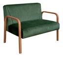 Ver imagem 3 de Kit Namoradeira + Poltrona Anita Decoração Recepção Sala Escritório - Veludo Verde