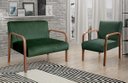 Ver imagem 2 de Kit Namoradeira + Poltrona Anita Decoração Recepção Sala Escritório - Veludo Verde