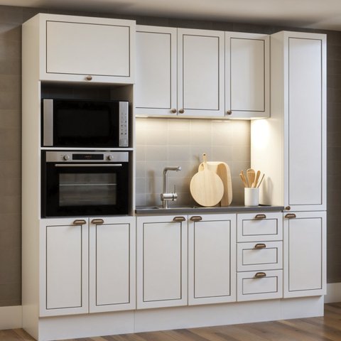 Cozinha Completa 4PÇS 10PTS 3GAV Americana Branco com Rodapé