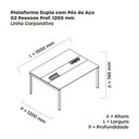 Ver imagem 3 de Estação de Trabalho Mesa Plataforma Escritório Dupla para 2 Pessoas com Caixa de Tomada Pdc Marrom/Walnut/Cinza