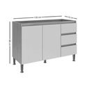 Ver imagem 3 de Balcão de Cozinha Modulado Rebeca C/ 2 Portas e 3 Gavetas S/ Tampo 120cm Mel/off White - Movelbento