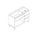 Ver imagem 2 de Balcão de Cozinha Modulado Rebeca C/ 2 Portas e 3 Gavetas S/ Tampo 120cm Mel/off White - Movelbento